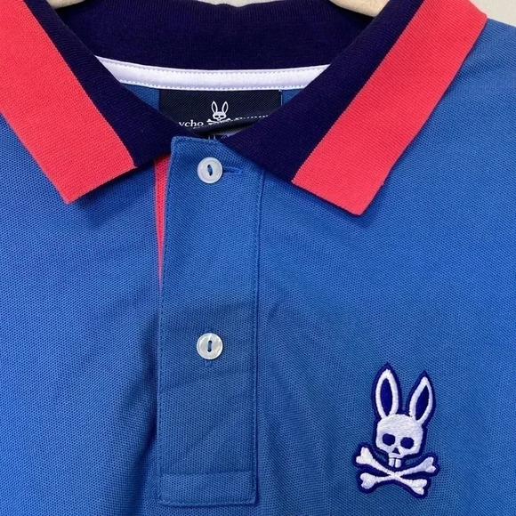 Psycho Bunny 100% pima cotton blue polo  size 9 - Picture 2 of 6